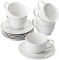 BTaT- Cappuccino Cups with Saucers 7 oz, Au Lait, Flat White, Dishwasher by BrewToATea