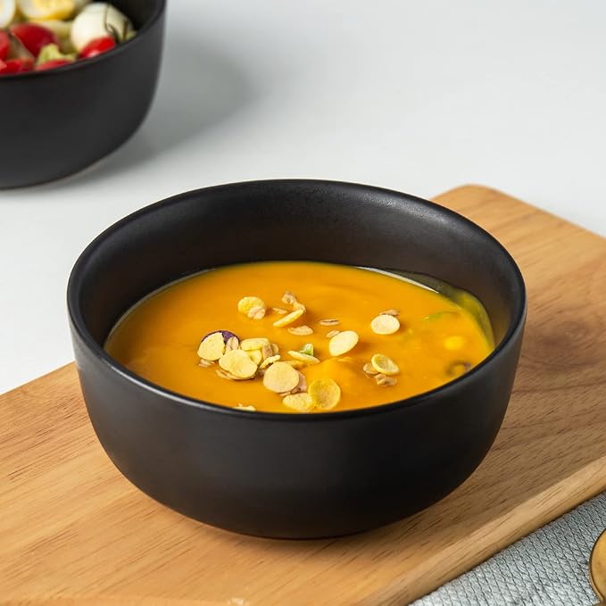 AmorArc Stoneware Cereal Bowls Set of 4, 26oz Soup Ceramic Bowls Set | Modern - Image 8