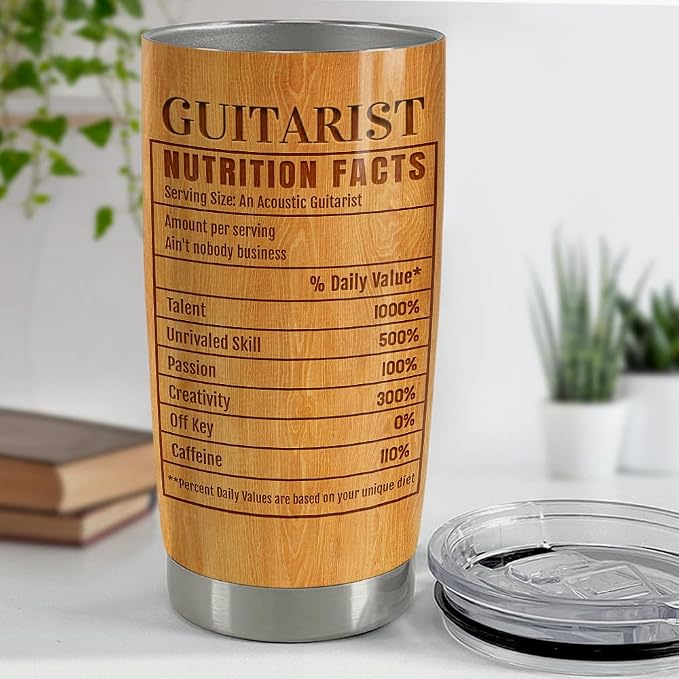 SANDJEST Guitar Tumbler Cup 20oz Insulated Stainless Steel Tumblers Coffee - Image 4