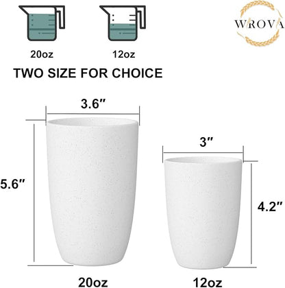 Wrova Wheat Straw Cups 6 Set of 6 Good Alternative to Plastic Reusable Cups 20 - Image 3