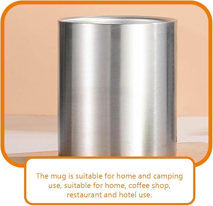 GALPADA Double Wall Stainless Steel Water Cup 260ml, Brushed Metal Insulated - Image 8