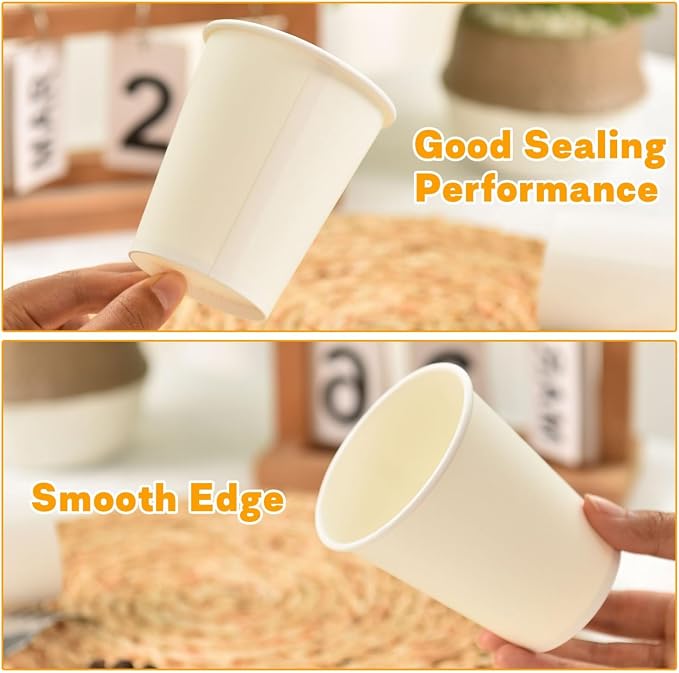 Vumdua 200 Pack 8 oz Paper Cups, Disposable Coffee Cups, Leak-Proof Hot Cold - Image 5