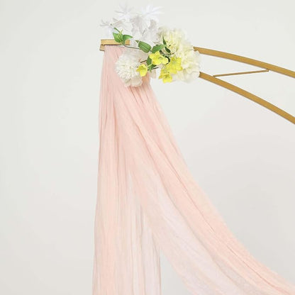 Efavormart 20ft Blush Rose Gold Gauze Cheesecloth Wedding Arch Drapery Fabric - Image 9