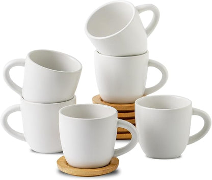 HASENSE 6 Ounce Ceramic Cappuccino Cups by Hasense