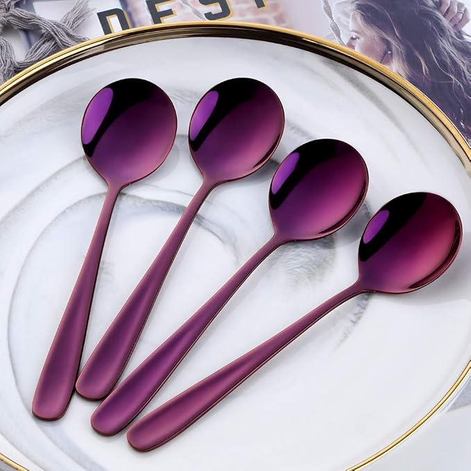 Buyer Star Bouillon Spoon Sets, 7-Inch Round Soup Spoons, Stainless Steel - Image 2
