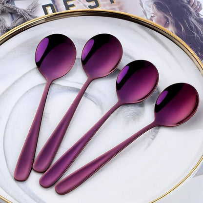 Buyer Star Bouillon Spoon Sets, 7-Inch Round Soup Spoons, Stainless Steel - Image 2
