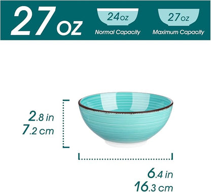 vancasso Bonita 27 Oz Cereal Bowls Set of 6, 6 Inch Soup Bowls, Dishwasher & - Image 2