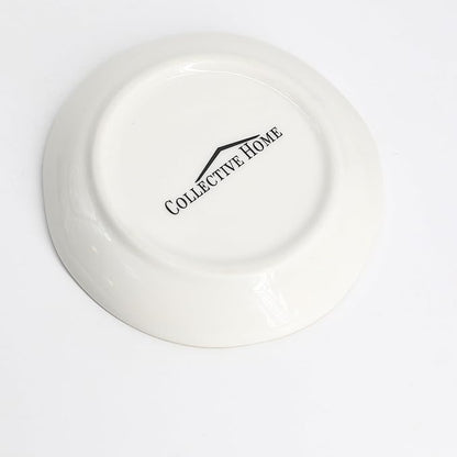COLLECTIVE HOME - Ceramic Jewelry Tray, Decorative Trinket Dish for Rings Earrings Necklaces Bracelet Watch Keys, Birthday Mother's Day Christmas Gift for Women, 4.75", Glossy (s)