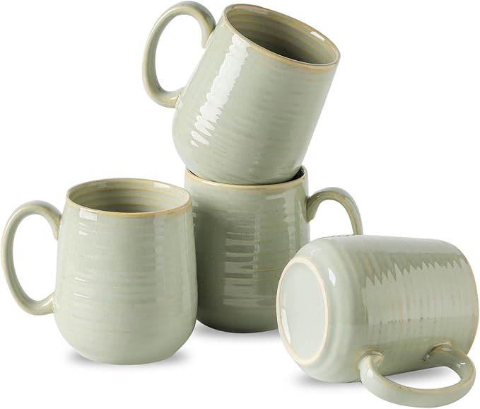 HASENSE Porcelain Coffee Mugs Set of 4, 15 Oz Reactive Glaze Coffee Cups by Hasense