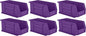 Hudson Exchange 11" x 5-1/2" x 5" (6 Pack) Plastic Stackable Storage Bin and Hanging Container, Purple