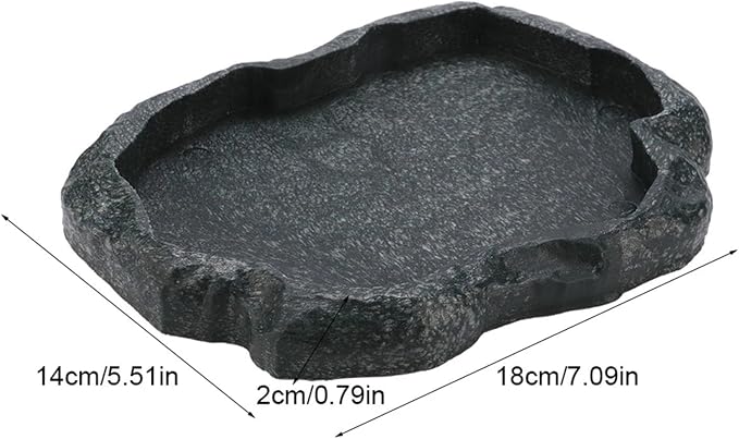 2PCS Tortoise Water Dish Reptile Water Dish Food Bowl | 7.1*5.5*0.8in Reptile - Image 2