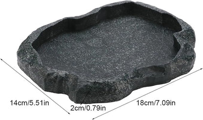 2PCS Tortoise Water Dish Reptile Water Dish Food Bowl | 7.1*5.5*0.8in Reptile - Image 2