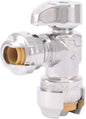 SharkBite 1/2 x 1/4 Inch (3/8 Inch OD) Compression Angle Stop Valve, Quarter Turn, Push to Connect Brass Plumbing Fitting, PEX Pipe, Copper, CPVC, PE-RT, HDPE, 23048-0000LF