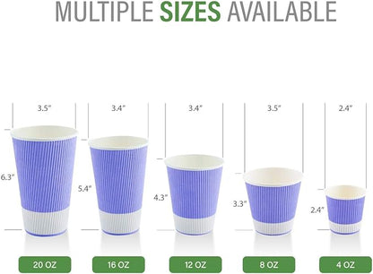 Restaurantware 4 Ounce Ripple Insulated Coffee Cups, 500 Double Wall Corrugated - Image 7