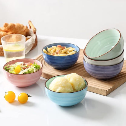 Selamica Ceramic 24 Oz Cereal Bowls Set, Deep Soup Bowls, 5.9 Inch Porcelain - Image 3