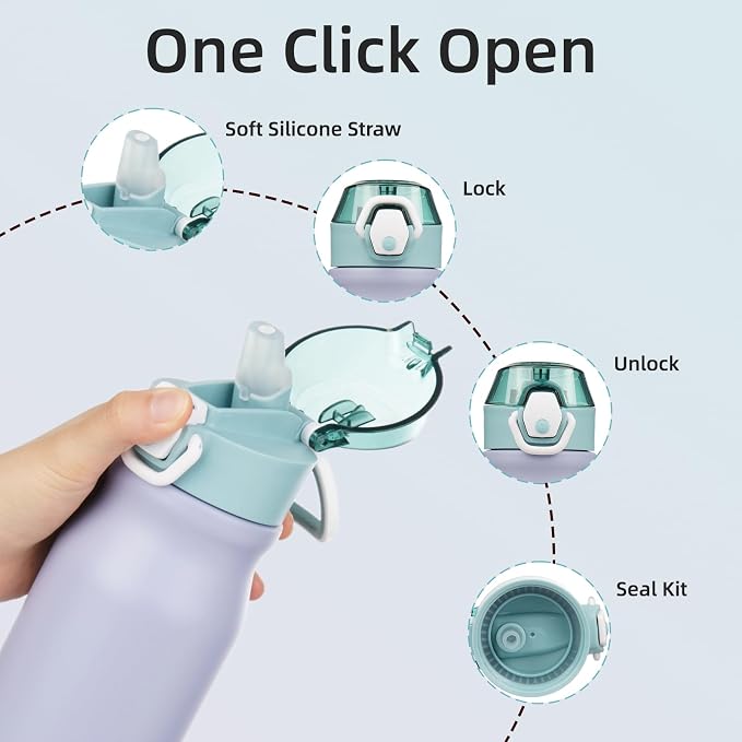 BJPKPK 25 oz Insulated Water Bottle, Stainless Steel Flask | Leak Proof Locking - Image 3
