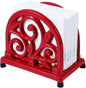 JOGREFUL Cast Iron Napkin Holder, Kitchen Organizer Foliage Scroll Red | by JOGREFUL