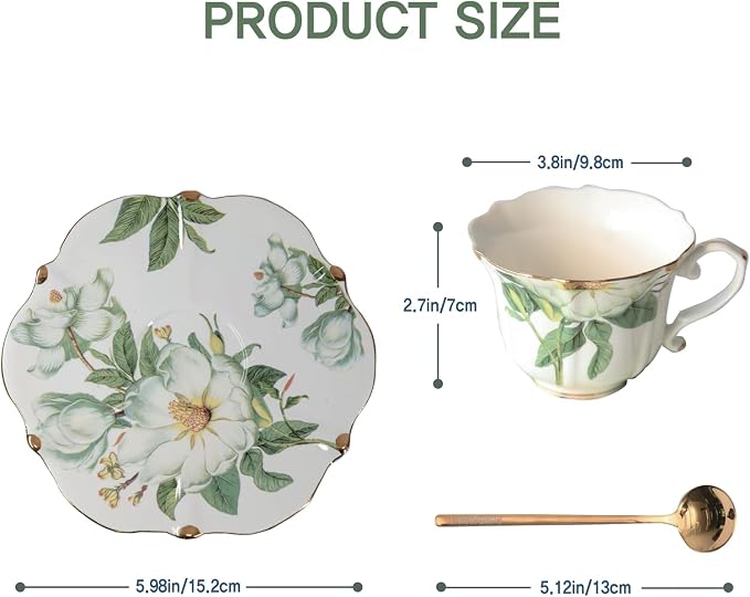 Vintage Floral Porcelain Tea Cup and Saucer Set - Image 2