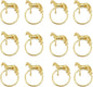 Standing Horse Shape Napkin Ring Metal Napkin Buckle Napkin Hotel/Hotel Supplies Napkin Rings Set of 12 - Gold