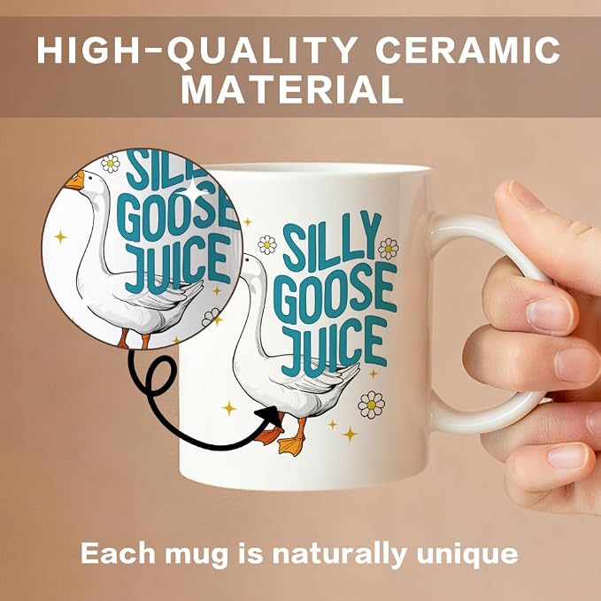 Silly Goose Juice 11 oz Funny Goose Ceramic Coffee Mug | Silly Goose Coffee Cup - Image 3