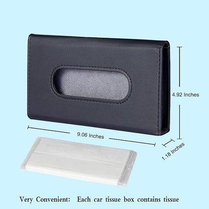 4Pack Car Tissue Holder, Sun Visor Napkin Holder, Premium PU Leather, Car Mask - Image 2