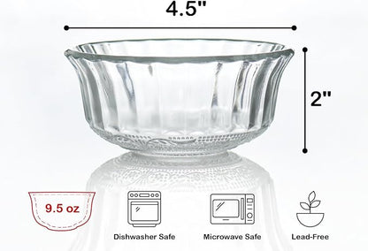 HillSpring Small Glass Bowls for Dessert, or Nuts, 4.5" Textured Bowls Set for - Image 5