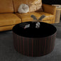 Round Table Cover - 1.8mm Thick,Dia.25 Inch Waterproof & Easy to Clean Protects Table Surfaces Conceals Scratches & Flaws for Coffee Tables & Dining Tables(Black+Black Dia.25Inch)