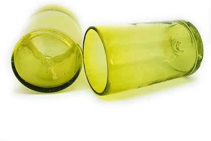Solid Yellow 14 oz Drinking Glasses, Recycled Glass, Toxin-Free - Image 7