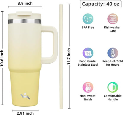 Konokyo 40 oz Insulated Tumbler Water Bottle - Image 4
