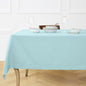 Solino Home Linen Tablecloth for Rectangle Tables 60 x 108 Inch - Classic Hemstitch 100% Pure Linen Aqua Blue Table Cloth - Machine Washable Cloth Tablecloth for Spring, Easter