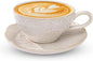Ceramic Latte Cup with Saucer, 12 OZ Cappuccino Cup Vintage Cafe Art Cups by Unknown