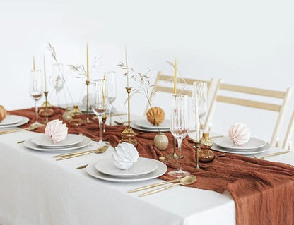 12 Pack Terracotta Cheesecloth Table Runner 10ft Boho Gauze Cheese Cloth Table - Image 2