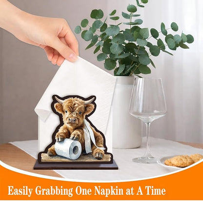 Funny Highland Cow Napkin Holder - Image 3