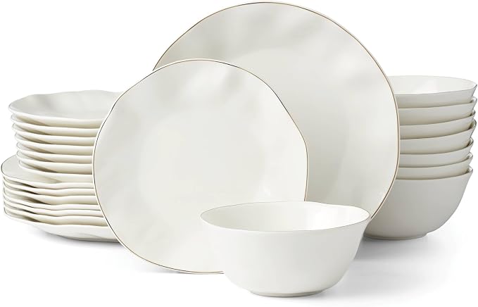 Lenox Blue Bay White Porcelain 24-Piece Dinnerware Set by Lenox