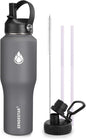 SENDESTAR Water Bottle 32oz, 2 Lids, Wide Mouth Stainless Steel Vacuum by Sendestar