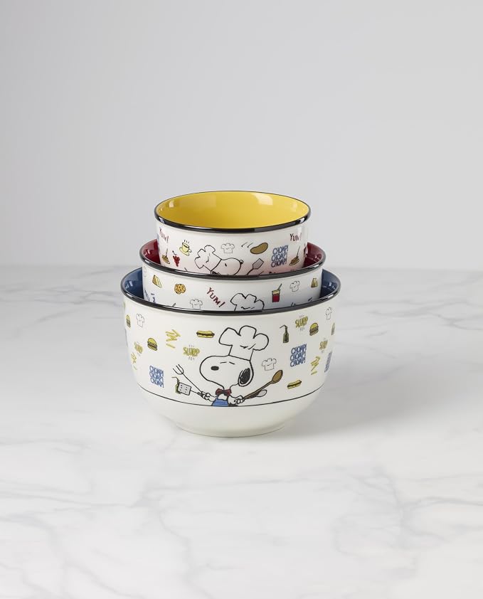 Lenox 897579 Chef Snoopy 3-Piece Bowl Set - Image 4