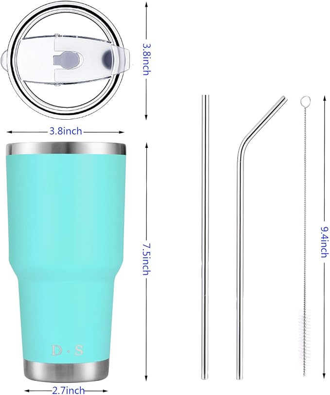 D·S 30oz Mint Tumbler Double Wall Vacuum Insulated Travel Coffee Mug | Double - Image 2