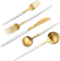 VANVRO Matte White Gold Silverware Set, 20-Piece Stainless Steel Flatware Set by VANVRO