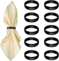 Black Napkin Rings-10 Pcs Stainless Steel Napkin Rings | Metal Napkin Ring by GERILKAI