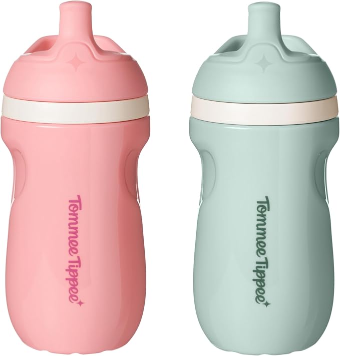 Tommee Tippee Toddler Sippy Cup, Sporty Spout, 1-3 Years, Insulated | Pack of 2 by TommeeTippee