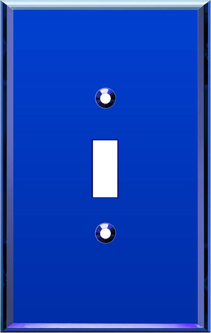 LIDER Toggle Switch Acrylic Wall Plate, Mirrored Light Switch Plate, Plexiglass Switch Cover, Mirror-like Reflective Finish, Modern Upgrade, Oversized 1-Gang 5.25" x 3.44", Blue
