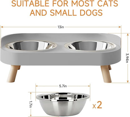 Elevated Cat Bowl, Raised Cat Food and Water Bowl Set - Image 5