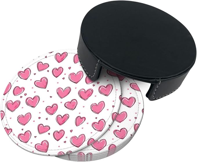 Valentines Day Pink Heart Coasters - Image 7