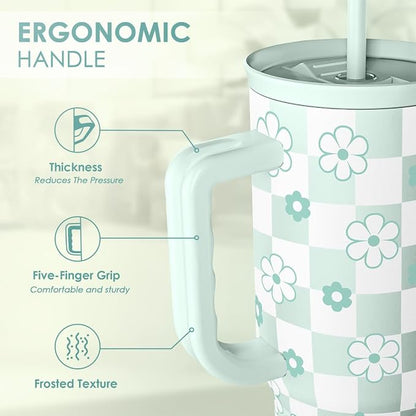 SANDJEST 40oz Daisy Flower Tumbler - Image 3