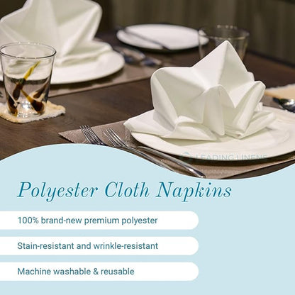 Polyester Cloth Napkins - Washable Soft Table Linens - Durable & Elegant for Dining, Restaurants, Weddings, Events, Rentals, Banquets, & Parties - Premium Quality Set of 250, Pink, 17"x17"