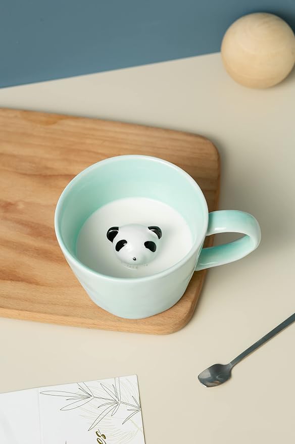 DIHOclub Panda Ceramic Cup Hidden 3D Animal Inside Mug, Cute Cartoon Handmade - Image 5