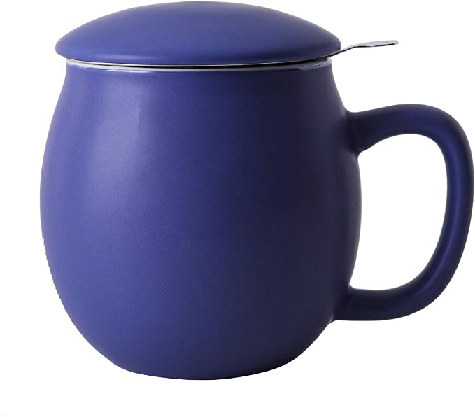 Yundu 12 OZ Matte Deep Purple Ceramics Teacup by YunduHome