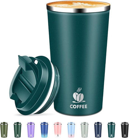 Insulated Travel Coffee Mug Reusable Coffee Tumbler Cup by QEMAUUAHealthyLife