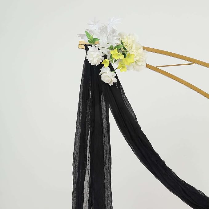 Efavormart 20ft Black Gauze Cheesecloth Wedding Arch Drapery Fabric, Extra Long - Image 9