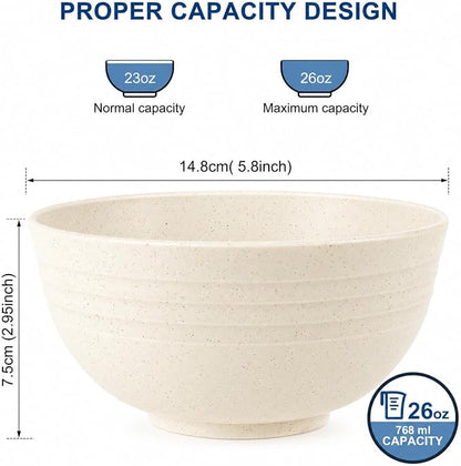 HOTEC Unbreakable Wheat Straw Cereal Bowls - Image 2